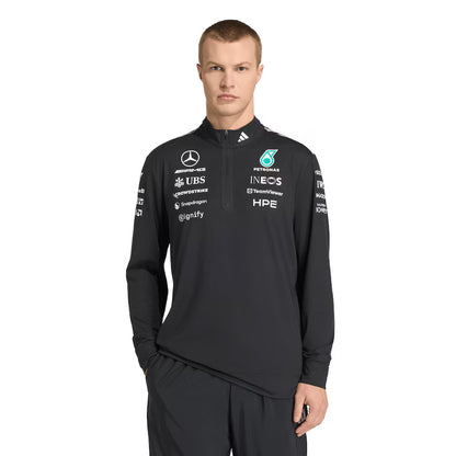 Mercedes AMG Petronas adidas F1 2026 Team 1/4 Zip Sweat - Black