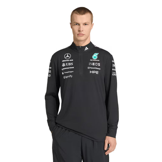 Mercedes AMG Petronas adidas F1 2026 Team 1/4 Zip Sweat - Black