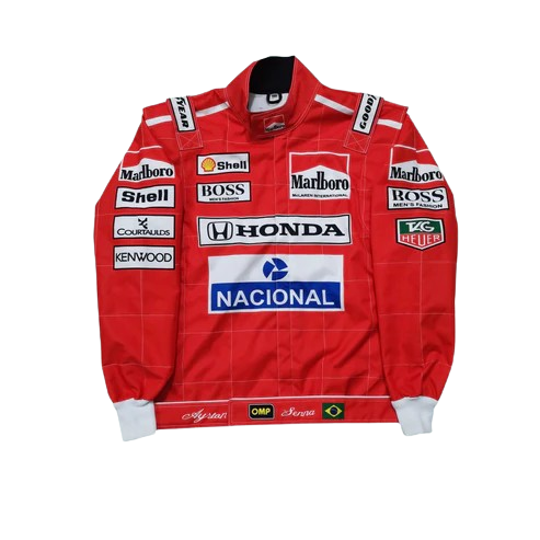 Ayrton Senna Replica Embroidered Patches go kart Jacket