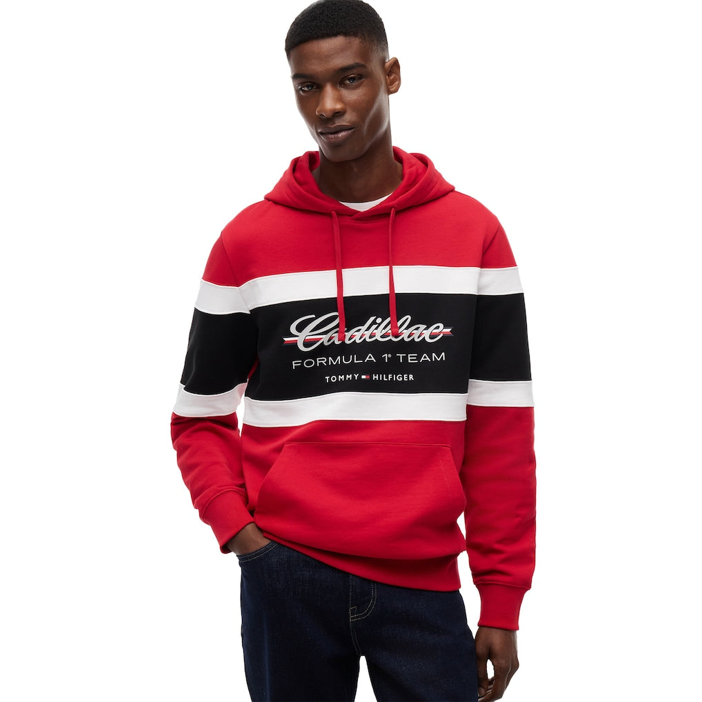 Cadillac Tommy Hilfiger Panelled Hoodie - Red