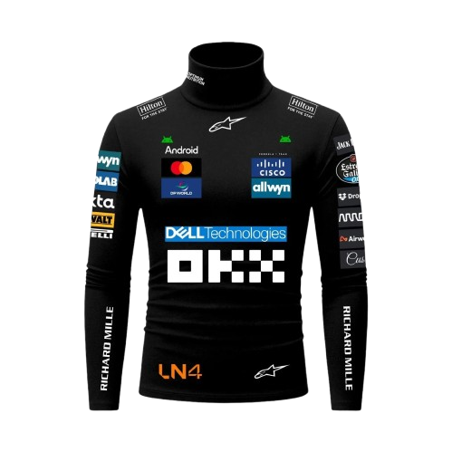 Lando Norris Black F1 Compression Shirt – Men's Racing Base Layer
