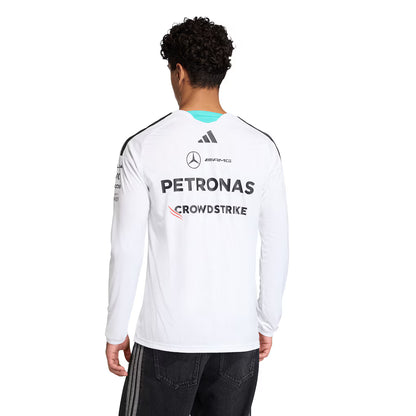 Mercedes AMG Petronas adidas F1 2026 Team Long Sleeve Driver T-Shirt - White