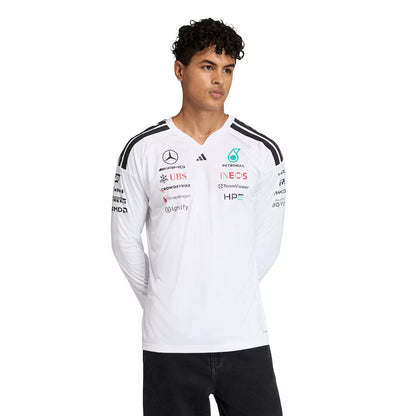 Mercedes AMG Petronas adidas F1 2026 Team Long Sleeve Driver T-Shirt - White
