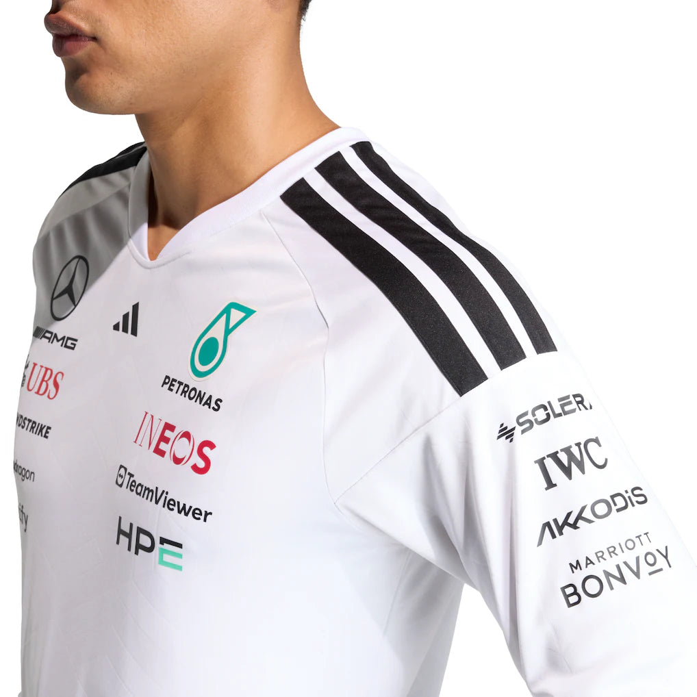 Mercedes AMG Petronas adidas F1 2026 Team Long Sleeve Driver T-Shirt - White