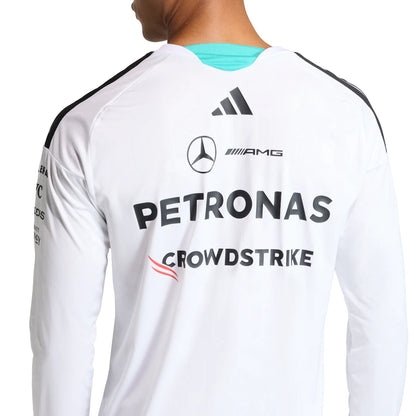 Mercedes AMG Petronas adidas F1 2026 Team Long Sleeve Driver T-Shirt - White