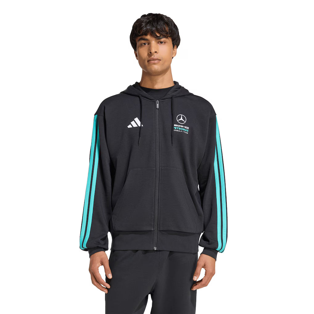 Mercedes AMG Petronas adidas F1 Logo Zip Hoodie - Black
