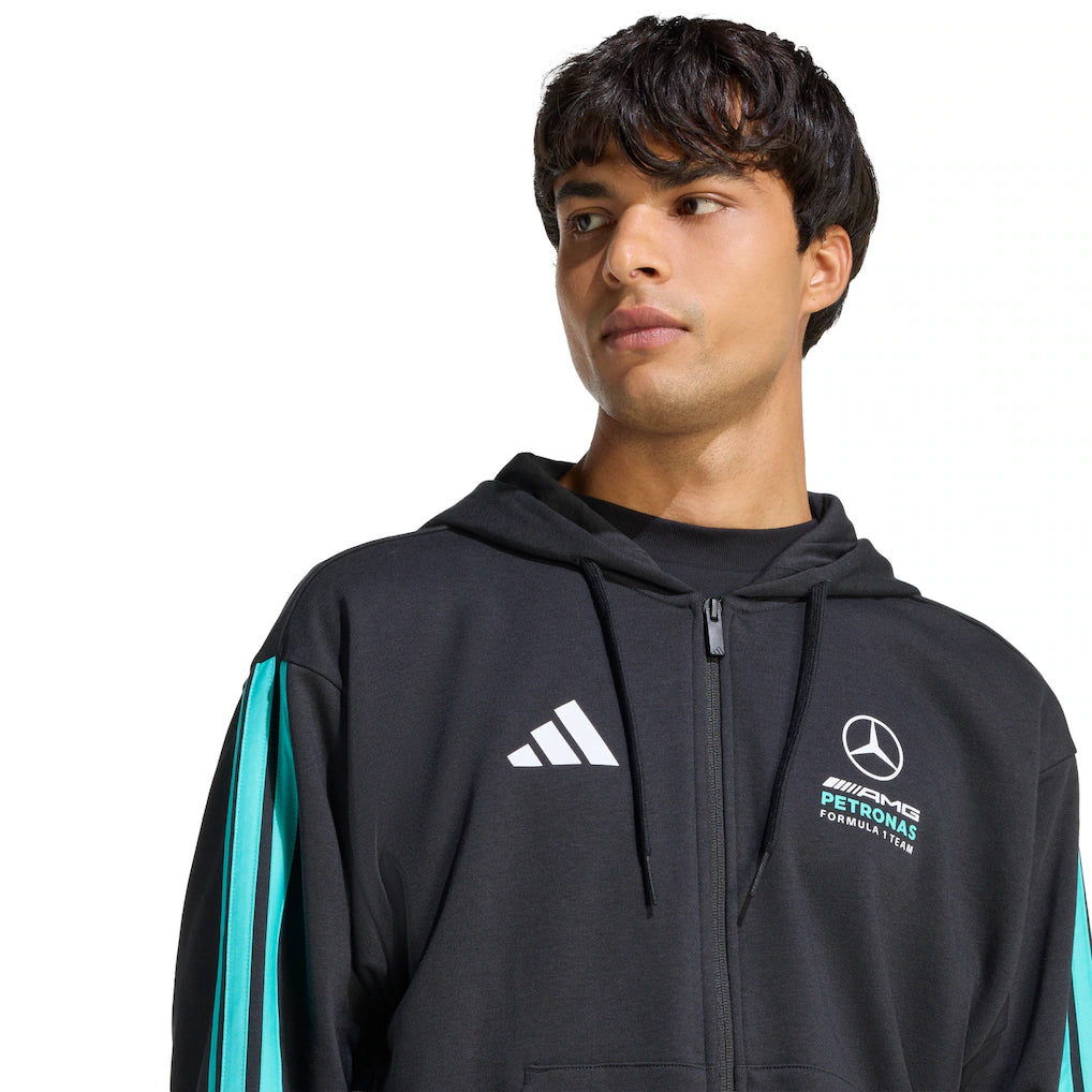 Mercedes AMG Petronas adidas F1 Logo Zip Hoodie - Black