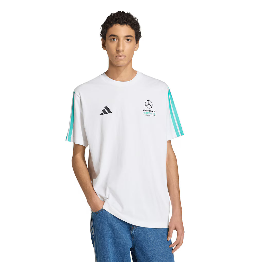 Mercedes AMG Petronas adidas F1 Small Logo T-Shirt - White