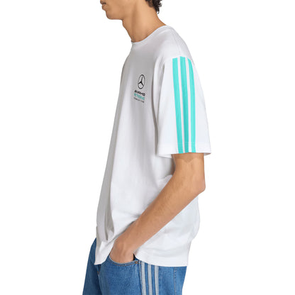 Mercedes AMG Petronas adidas F1 Small Logo T-Shirt - White