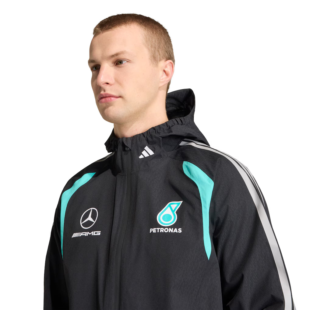 Mercedes AMG Petronas adidas F1 Team Mechanics Rain Jacket - Black