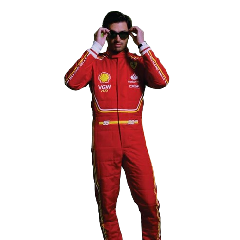 Carlos Sainz 2024 Scuderia Ferrari F1 Team Replica Racing Suit